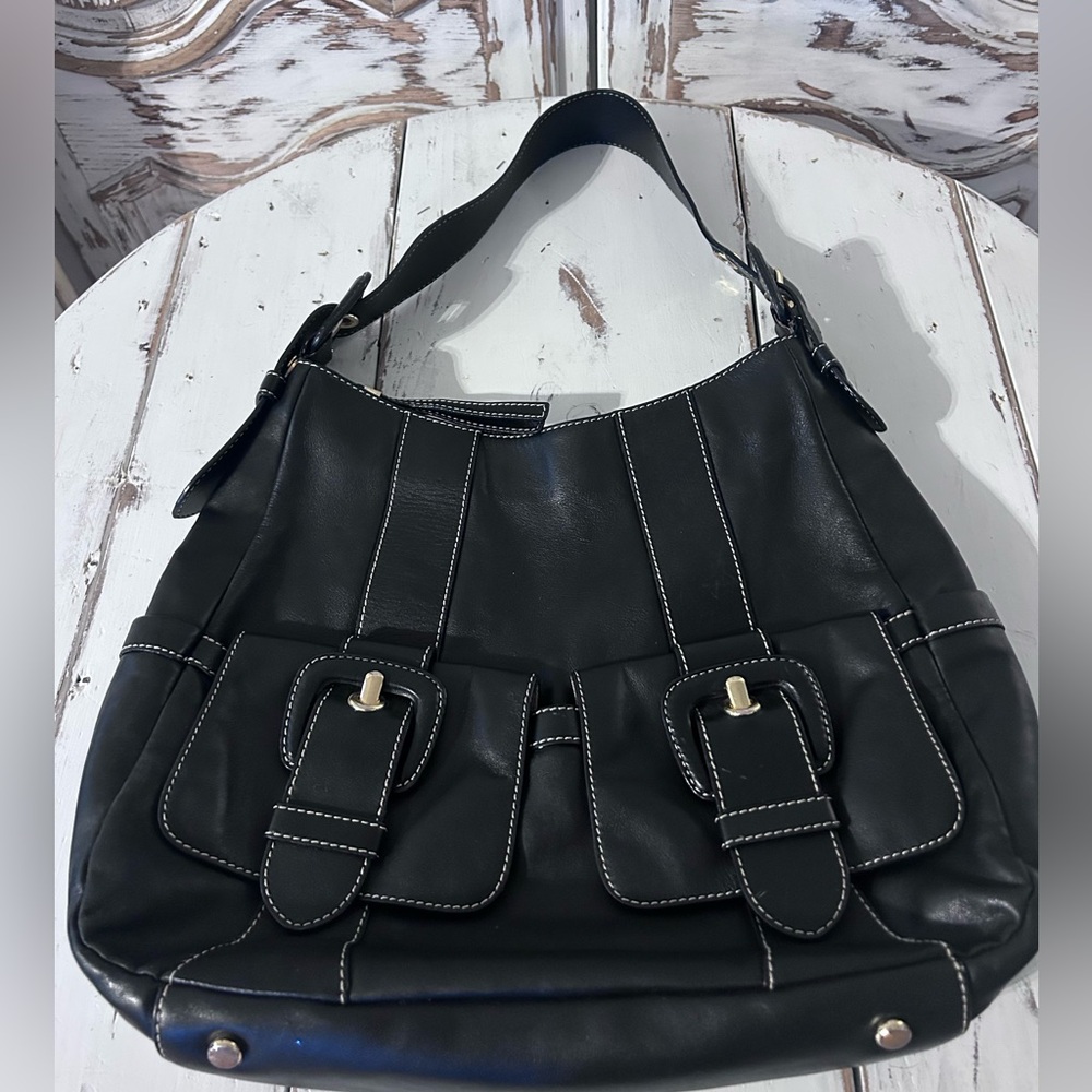Large Maxx NY Weekender Bag , Black Cowhide Leather